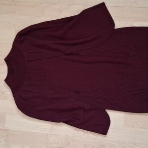 NWT Iris Setlakwe Designer Fine Merino Blend Sweater with Cape Sz M Prune